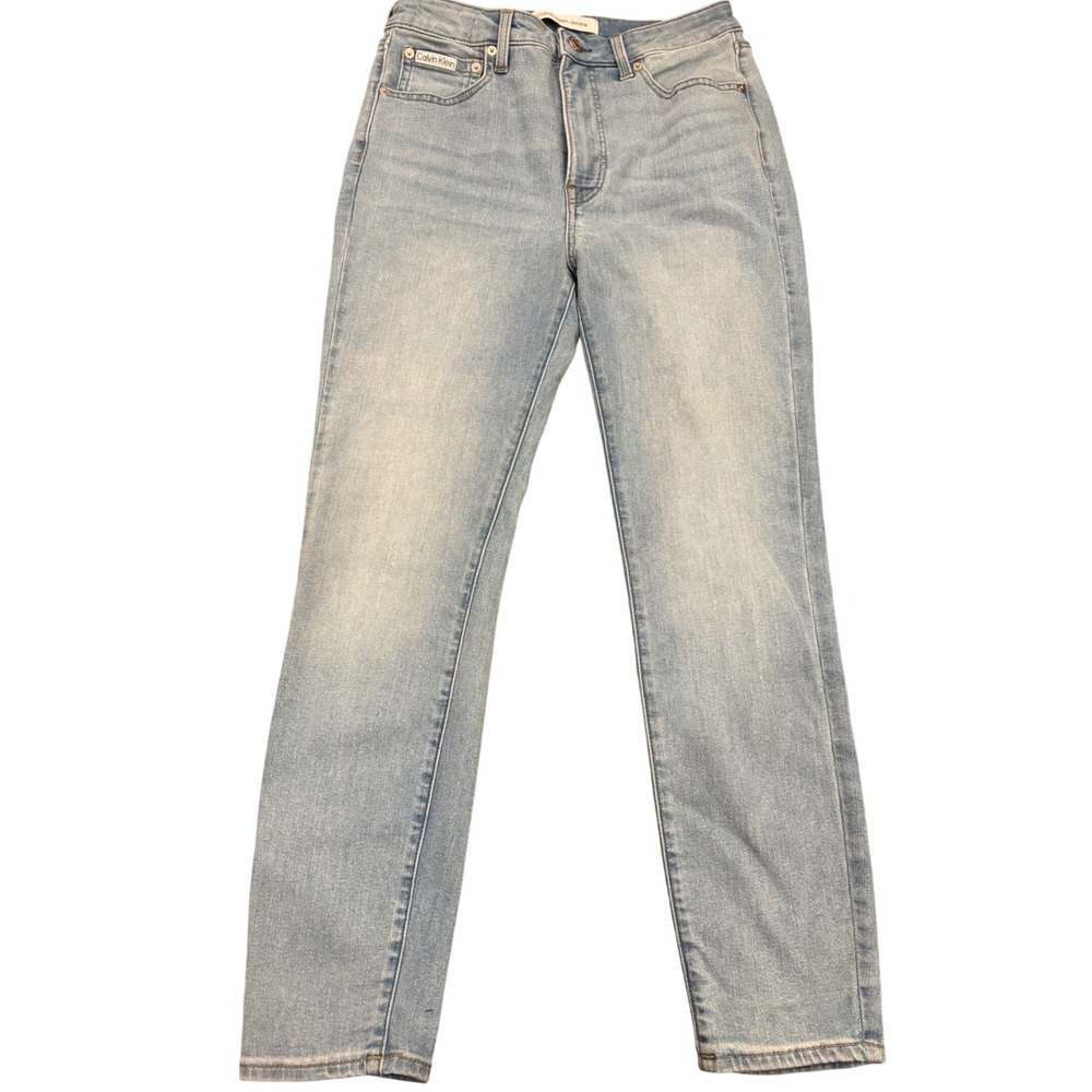 Calvin Klein Jeans Womens 30 High Rise Skinny Ankle Light Wash Blue Denim